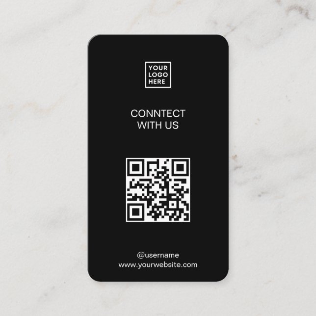 Cartão De Visita Conecte-se com o código QR de mídia social nos Est (Frente)