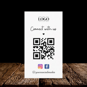Cartão De Visita Conecte-se com o Código QR do Instagram Coração do