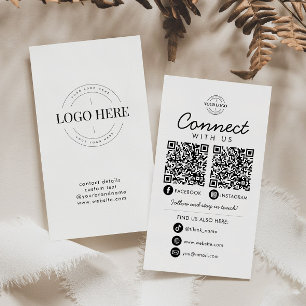 Cartão De Visita Conecte-se com o logotipo da empresa de código QR 