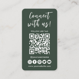 Cartão De Visita Conecte-se com o logotipo de código QR de mídia so