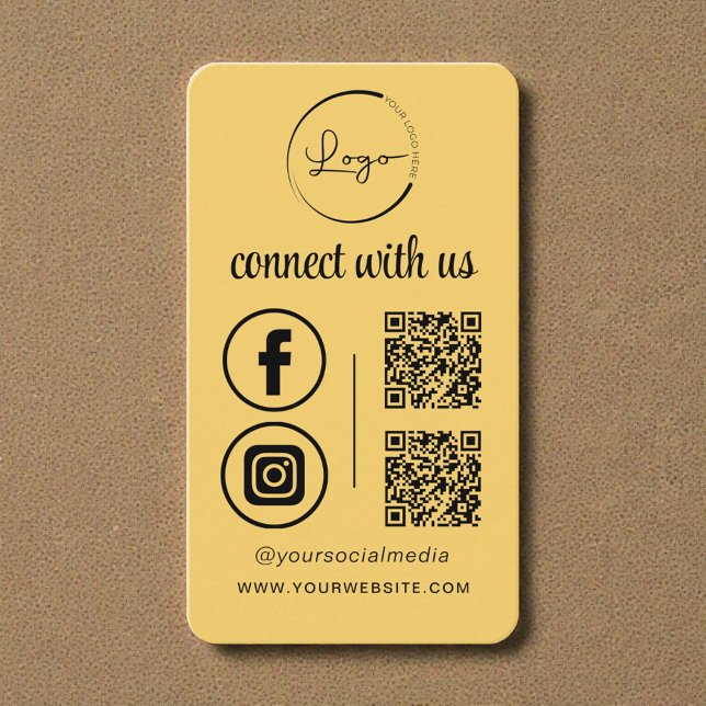 Cartão De Visita Conecte-se Conosco Código QR Amarelo (Criador carregado)