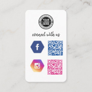 Cartão De Visita Conecte-se conosco Código QR das mídias sociais