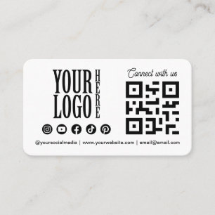 Cartão De Visita Conecte-se conosco Código QR de Mídia Social com N