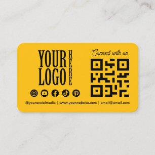 Cartão De Visita Conecte-se conosco Código QR de Mídia Social Empre