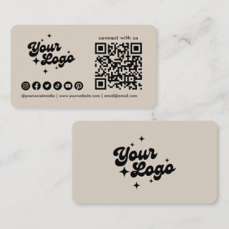 Cartão De Visita Conecte-se Conosco Código Qr Logo Mídia Social Beg
