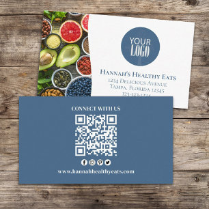 Cartão De Visita Conecte-se conosco   Código QR Logotipo simples Fo