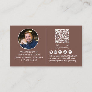 Cartão De Visita Conecte-se Conosco Código Qr Mídia Social Logotipo
