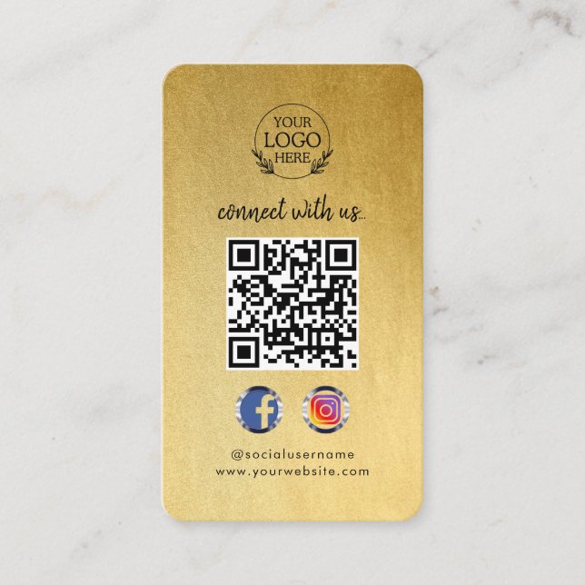 Cartão De Visita Conecte-se Conosco | Código QR Personalizado para  (Frente)