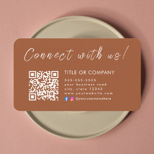 Cartão De Visita Conecte-se conosco Instagram Código Qr do Facebook
