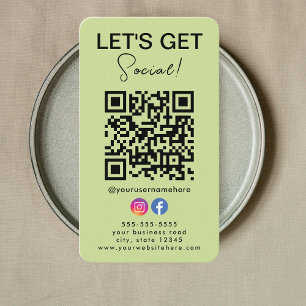 Cartão De Visita Conecte-se conosco Instagram Código Qr do Logotipo