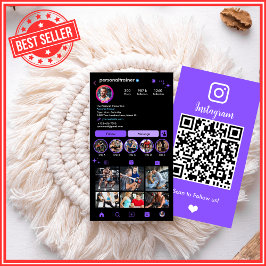 Cartão De Visita Conecte-se conosco Instagram Purple Personal Train