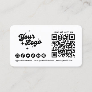 Cartão De Visita Conecte-se Conosco Logotipo Código Qr Ícones de Mí