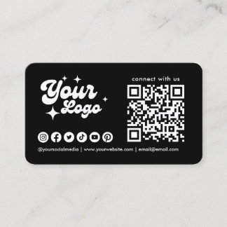 Cartão De Visita Conecte-se Conosco Logotipo Código Qr Ícones de Mí