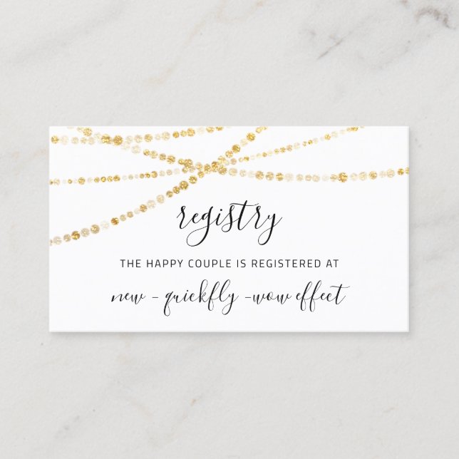 Cartão De Visita Conector de receptáculo de registro Strin Dourado  (Frente)