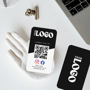Cartão De Visita Conexão com negrito com o logotipo de código QR do