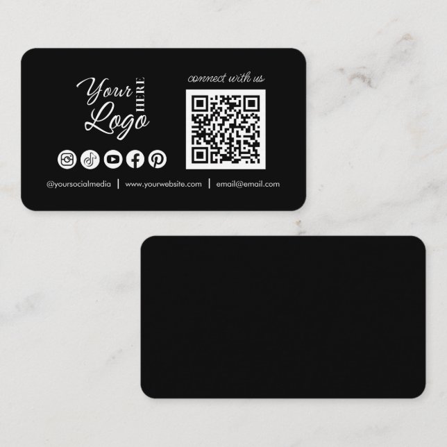 Cartão De Visita Conexão Personalizada com o Código QR de Mídia Soc (Frente/Verso)