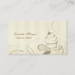 Cartão De Visita Confeitaria Batedeira de Cupcake Brilhante Fofa