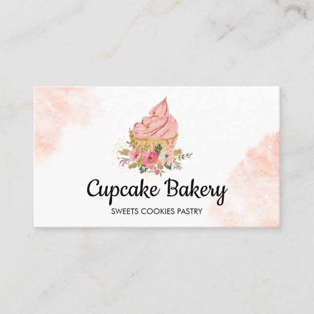 Cartão De Visita Confeiteiro de Bolo de Cupcake (Frente)