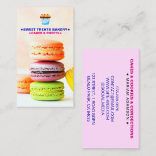 Cartão De Visita Confeiteiro de Macarons Logotipo de Padaria Maca