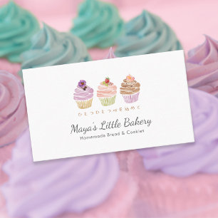 Cartão De Visita Confeiteiro de Padaria de Cupcake Pastel Doce