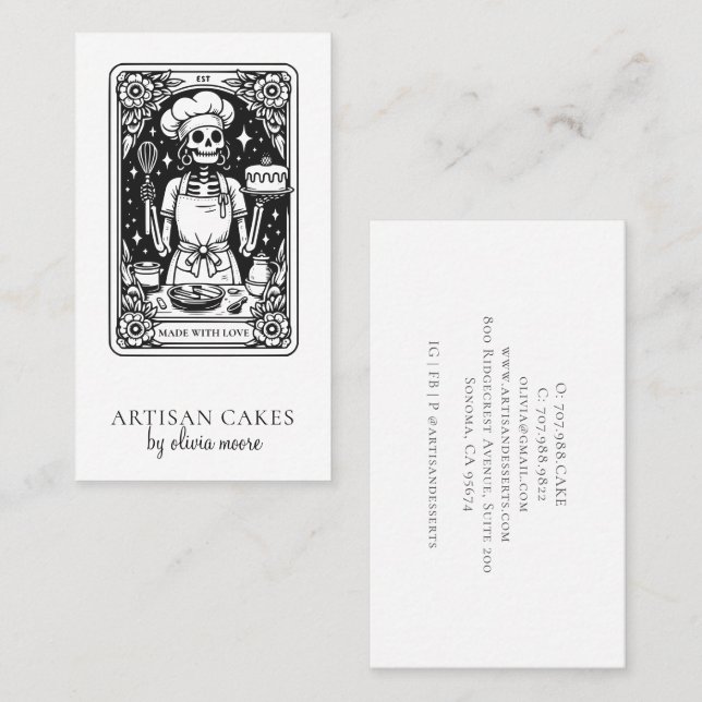 Cartão De Visita Confeiteiro de Padaria Tarot (Frente/Verso)