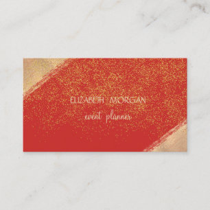Cartão De Visita Confete Falso Elegante Dourado ,Vermelho
