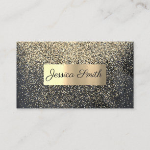 Cartão De Visita Confetti Dourado com brilho Metálico Dourado esc