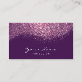 Cartão De Visita Confetti Glitter Makeup Pink Lashes Roxos