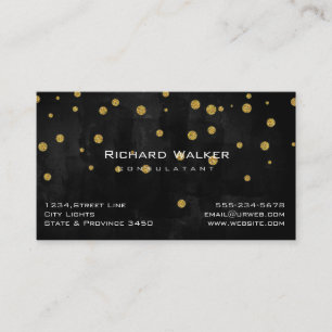 Cartão De Visita Confetti profissional Dourado a bordo