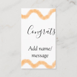 Cartão De Visita Congrats orange spiral Spanish border boho retro n