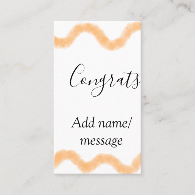 Cartão De Visita Congrats orange spiral Spanish border boho retro n (Frente)
