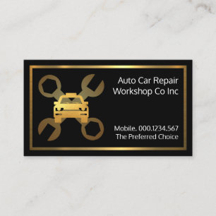 Cartão De Visita Conjunto de Chave de Carro Dourado Reparo Mecânico