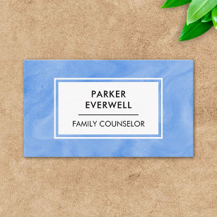 Cartão De Visita Conselheiro de Casamento Familiar Fluido Azul
