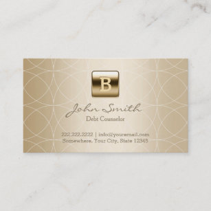 Cartão De Visita Conselheiro Dourado luxuoso do débito do monograma