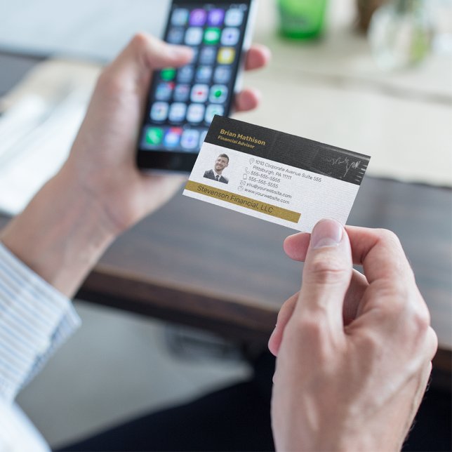 Cartão De Visita Conselheiro financeiro | Planner Professional Busi (Criador carregado)