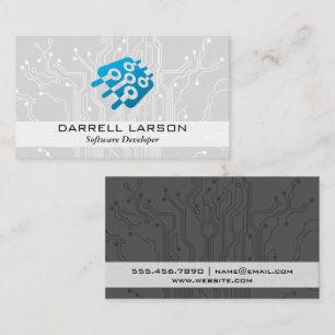 Cartão De Visita Conselho de Circuito   Logotipo técnico de microc