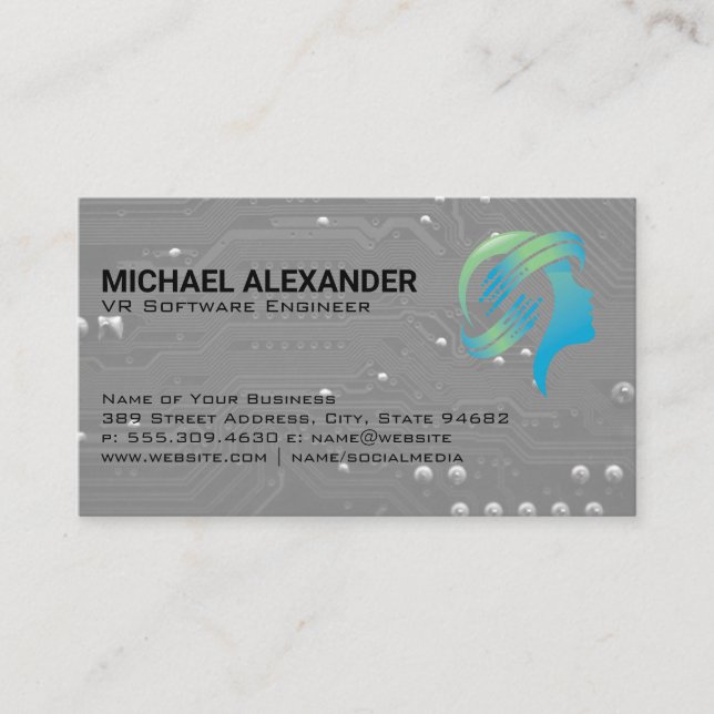 Cartão De Visita Conselho do circuito do computador | VR Headset Te (Frente)