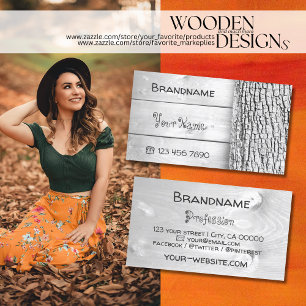 Cartão De Visita Conselhos Brancos De Madeira Latido Rústico De Árv