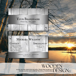 Cartão De Visita Conselhos de madeira branca Borda de Decoração de 