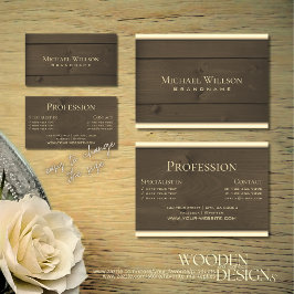 Cartão De Visita Conselhos de madeira castanho-escuro moderno