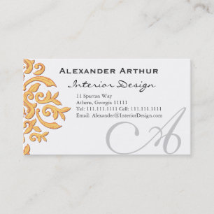 Cartão de visita considerável elegante do damasc