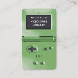 Cartão De Visita Console de Jogos Retro Verde Estilo Designer de Jo