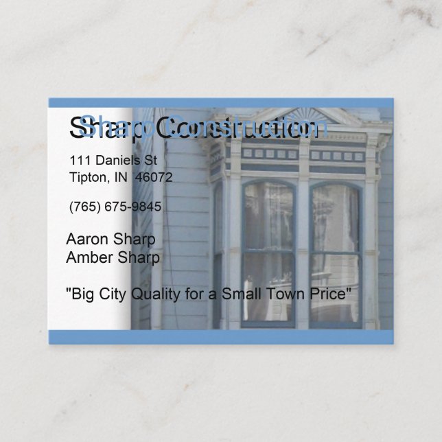 Cartão De Visita Construção afiada (Frente)