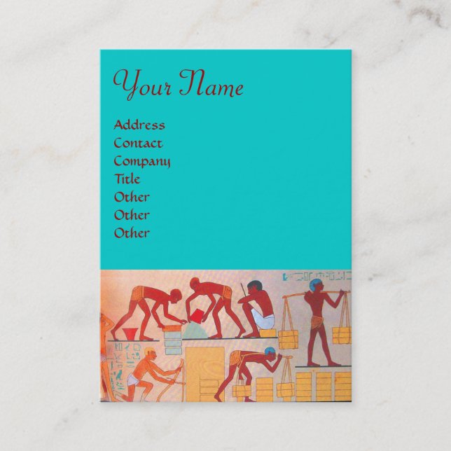 Cartão De Visita CONSTRUÇÃO ARQUITETÔNICA azul-vermelho (Frente)