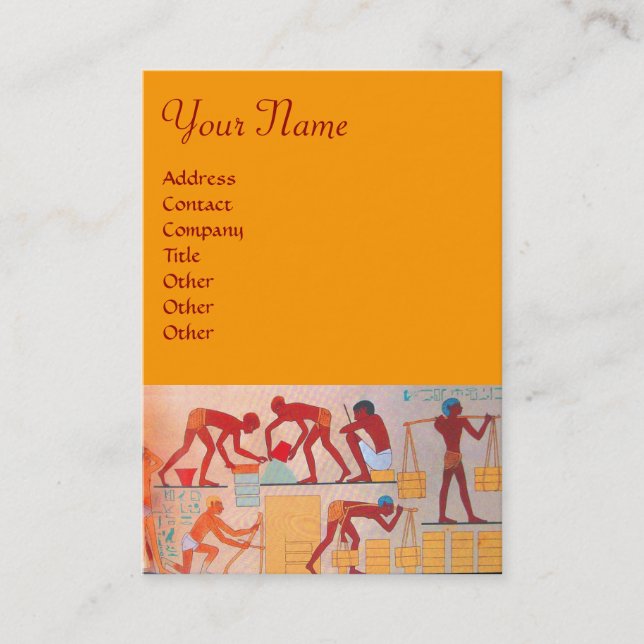 Cartão De Visita CONSTRUÇÃO ARQUITETÔNICA laranja amarelo vermelho (Frente)