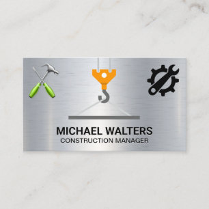 Cartão De Visita Construção da grua Winch Ferramentas de construç