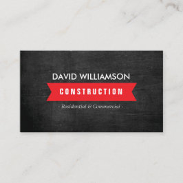 CARTÃO DE VISITA CONSTRUÇÃO DE BANNER VERMELHO, CONSTRUÇÃO, LOGOTIP