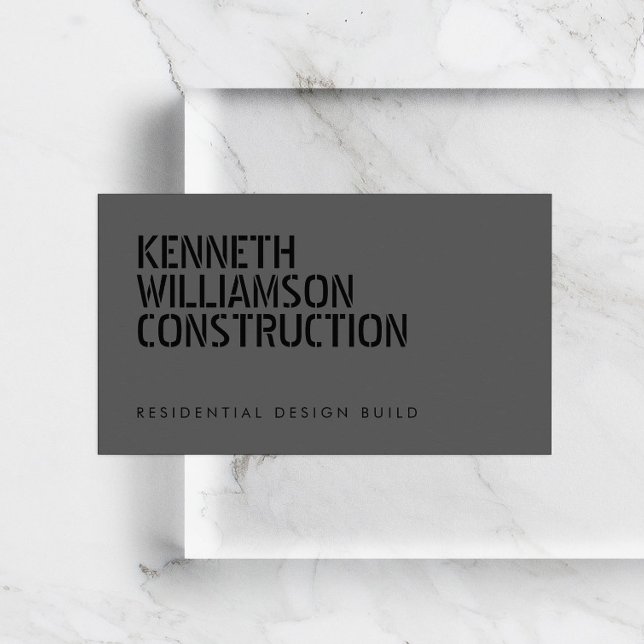 Cartão De Visita Construção de Cinzas Escuras Escuras a Frio (Criador carregado)