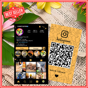 Cartão De Visita Construção de Edifícios Instagram Pêssego Código