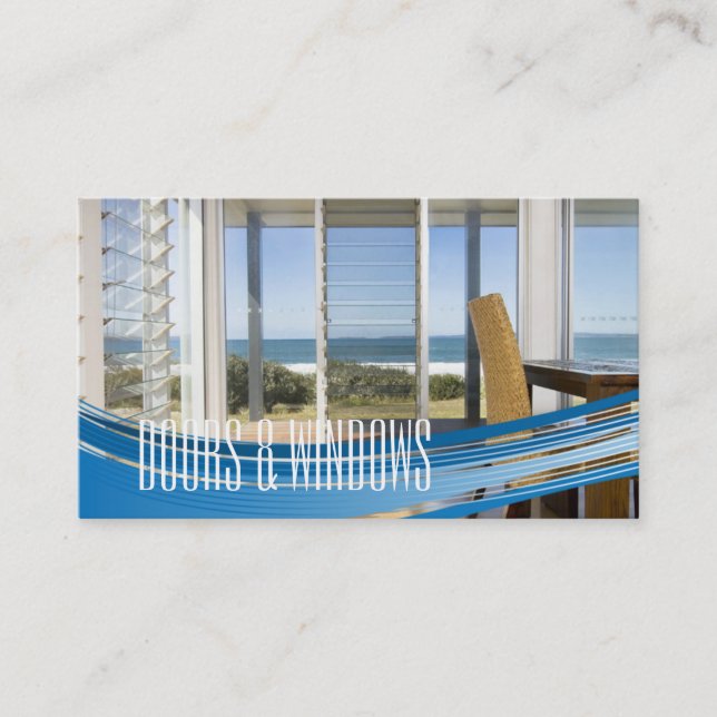 Cartão De Visita Construção de Instalações de Janelas e Portas (Frente)